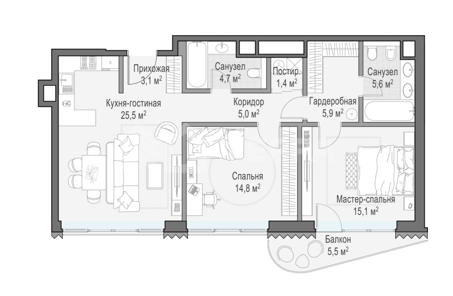 Объект ID 700000001 - Квартира